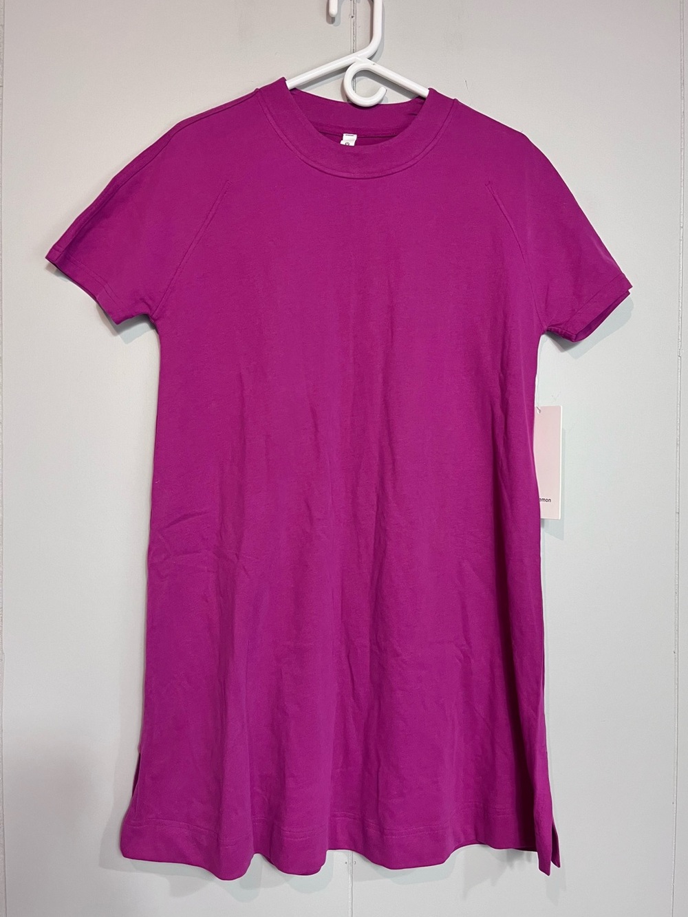 NWT lululemon Heavyweight Cotton T-Shirt Dress Size 4 Magenta Purple